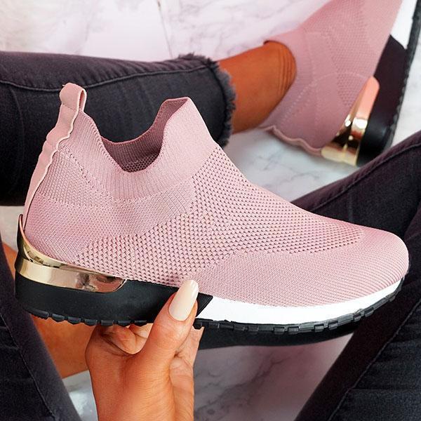 Damen Sockensneaker mit gestricktem Obermaterial und Keilsohle Drune