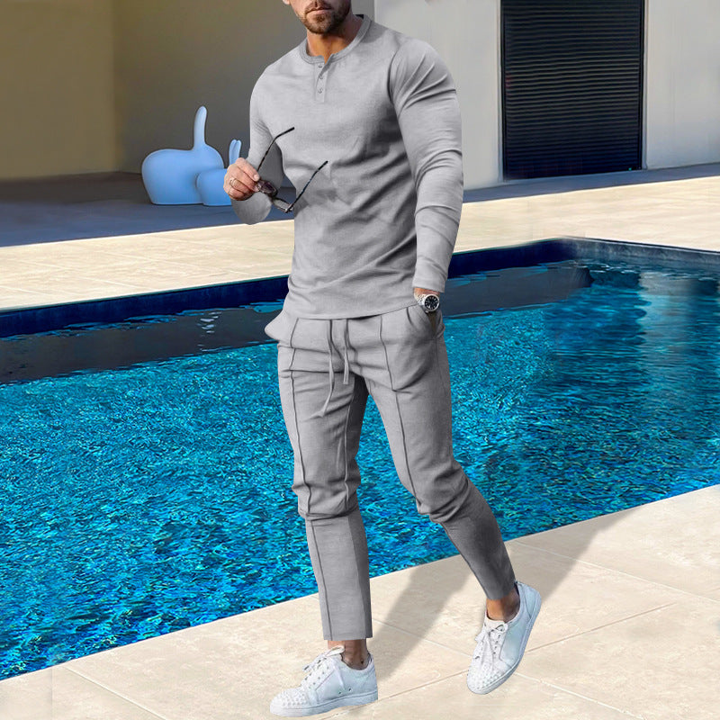 Herren Baumwoll-Jogginganzug mit atmungsaktiven Eigenschaften und modischem Schnitt Drune