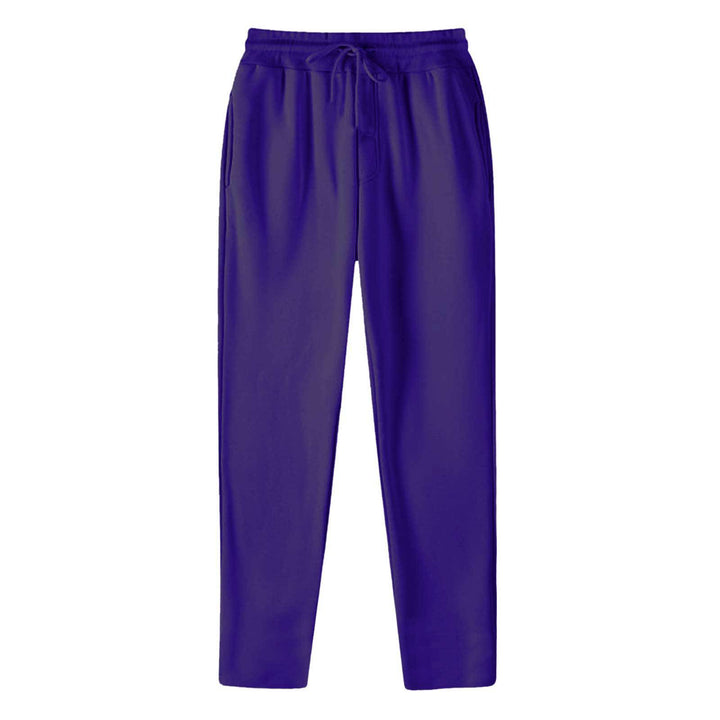 Herren nan geradlinige Sweatpants aus melierter Baumwollmischung mit elastischem Bund Kordelzug und Seitentaschen Drune