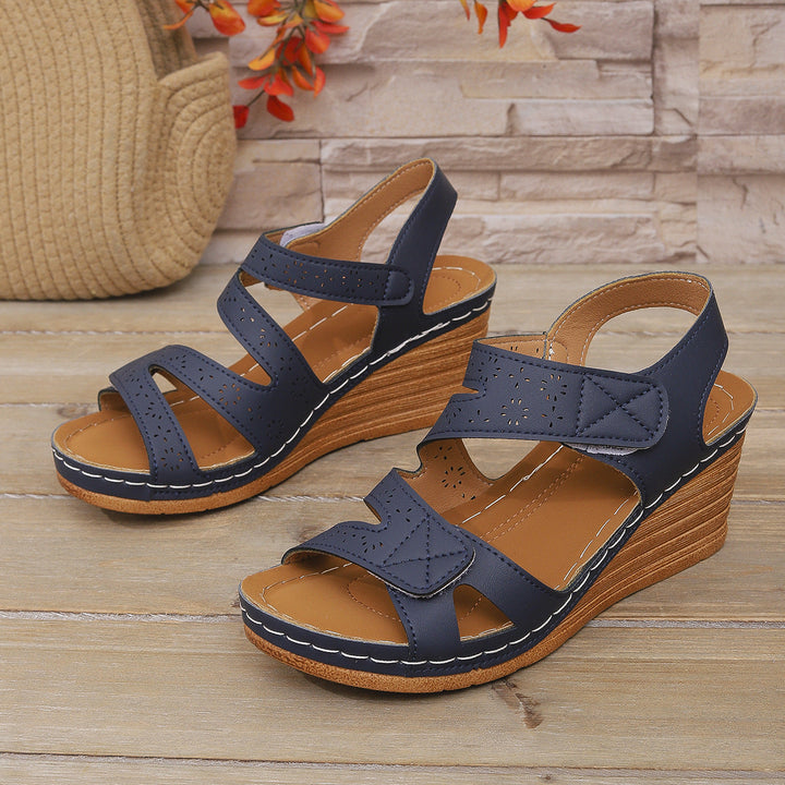 Damen Komfortable und elegante Keil-Sandalen mit verstellbaren Riemen Drune