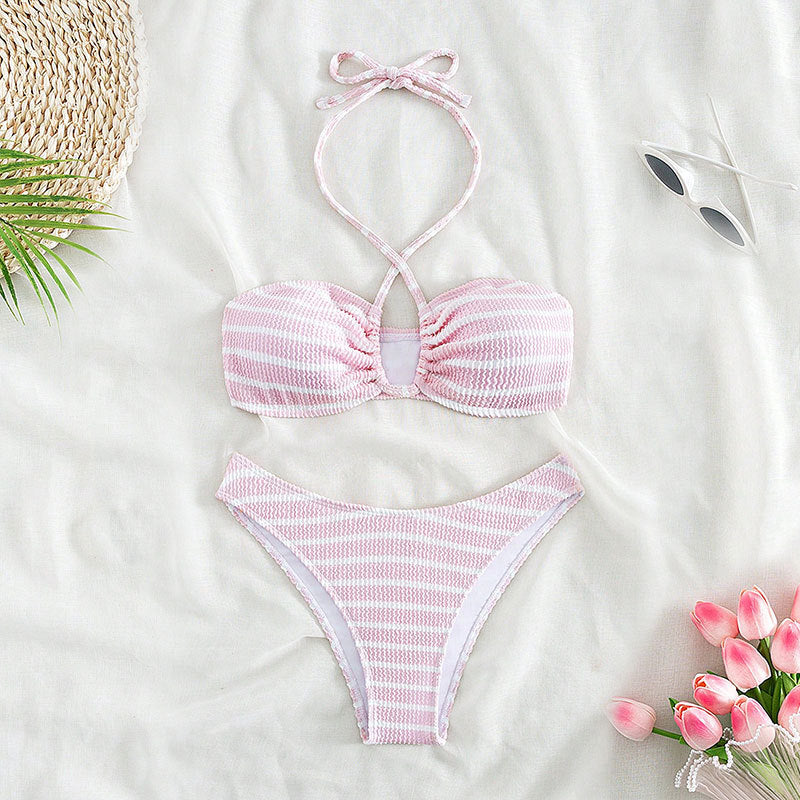 Damen Bandeau-Bikini mit verspieltem Schnitt und trendigen Bindebändern Drune
