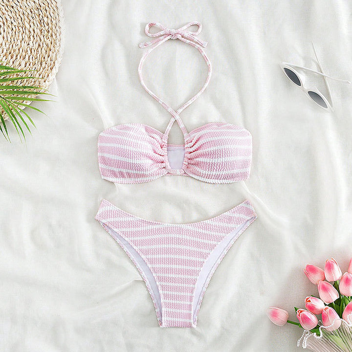 Damen Bandeau-Bikini mit verspieltem Schnitt und trendigen Bindebändern Drune