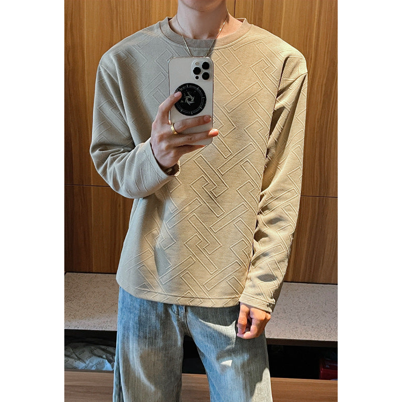 Herren Modischer Sweatshirt mit prägnantem Strukturmuster Drune
