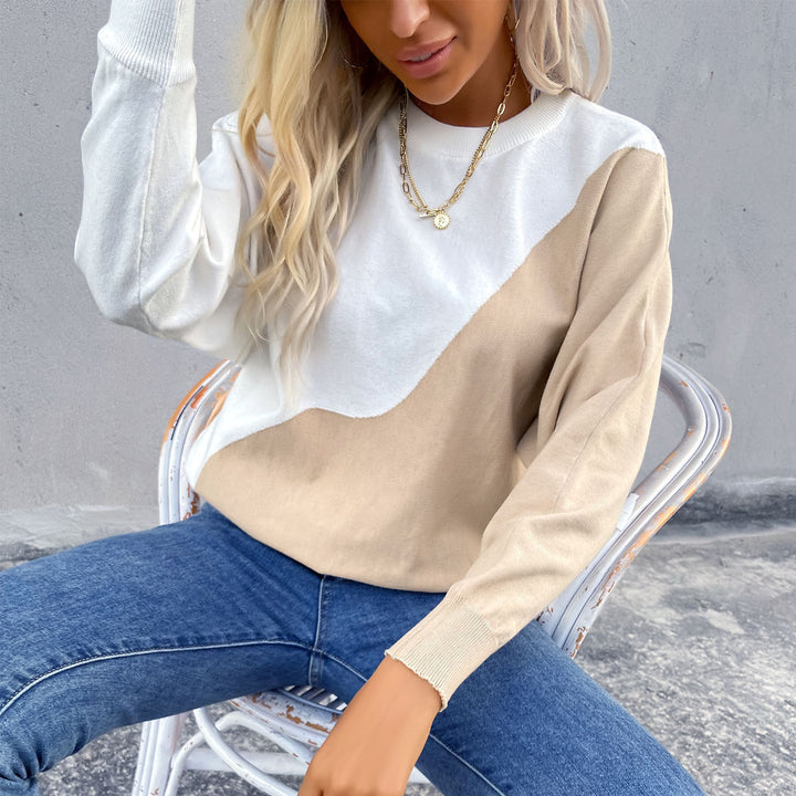 Damen Oversize-Sweatshirt mit asymmetrischem Colorblock und überschnittener Schulter Drune