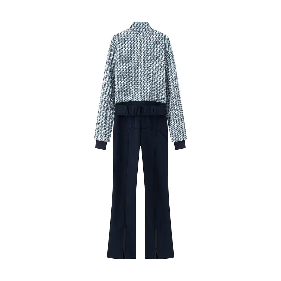 Damen 10+ Cropped gesteppte Blousonjacke mit Stehkragen und High‑Waist Palazzo‑Hose Drune