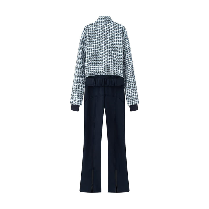 Damen 10+ Cropped gesteppte Blousonjacke mit Stehkragen und High‑Waist Palazzo‑Hose Drune