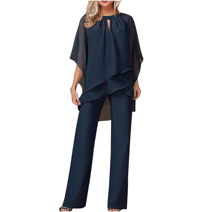 Damen elegante Tunika mit Weitbein-Hosen Drune