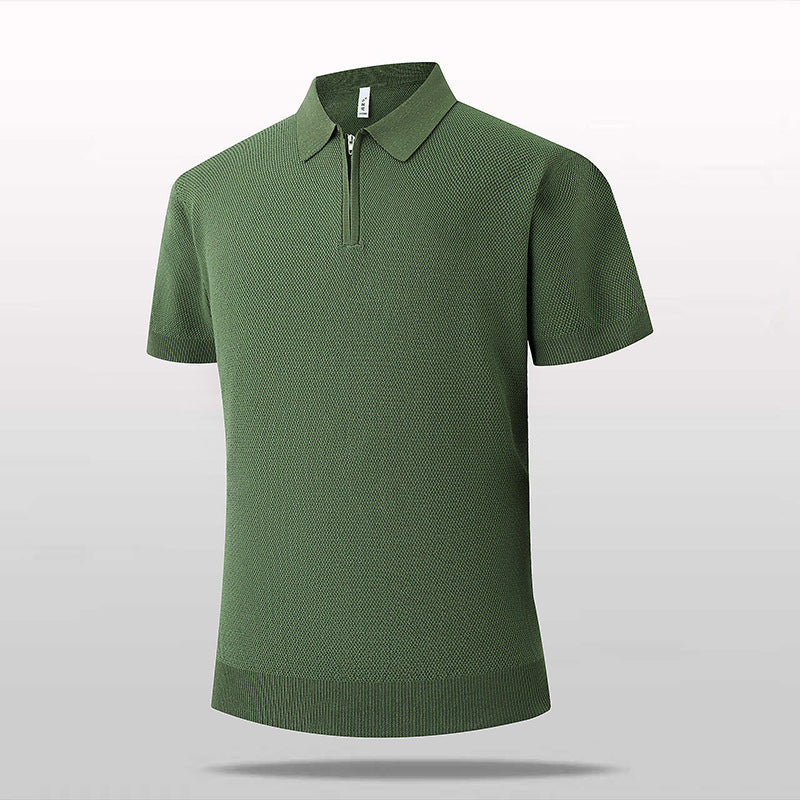 Herren Kurzarm Poloshirt mit Reißverschluss Drune