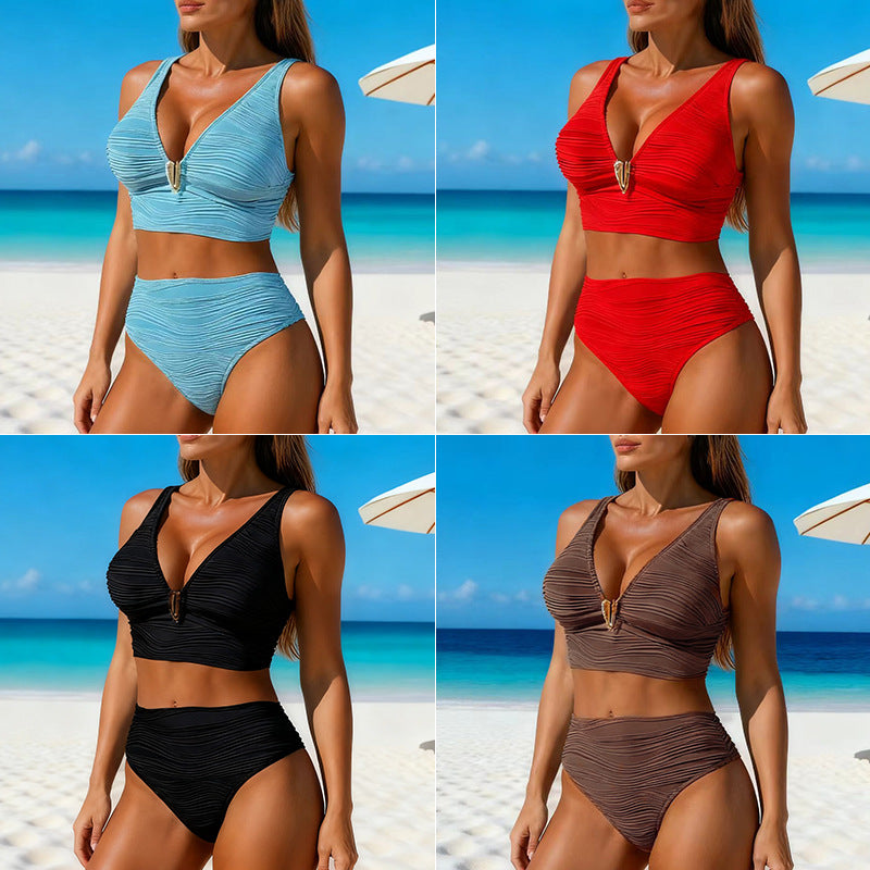 Damen Bikinioverall mit vertiefter V-Ausschnitt Drune