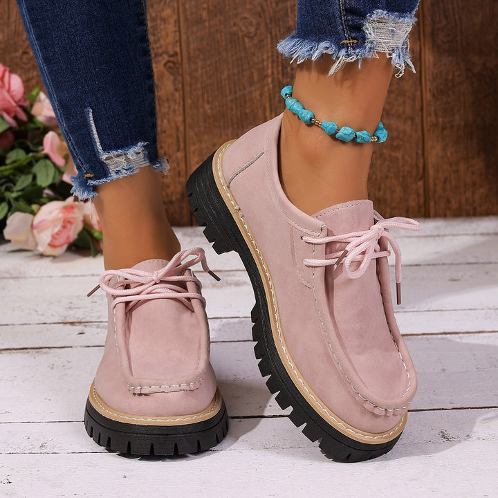 Damen Chunky-Mokassin-Loafer mit profilierter Gummisohle Drune