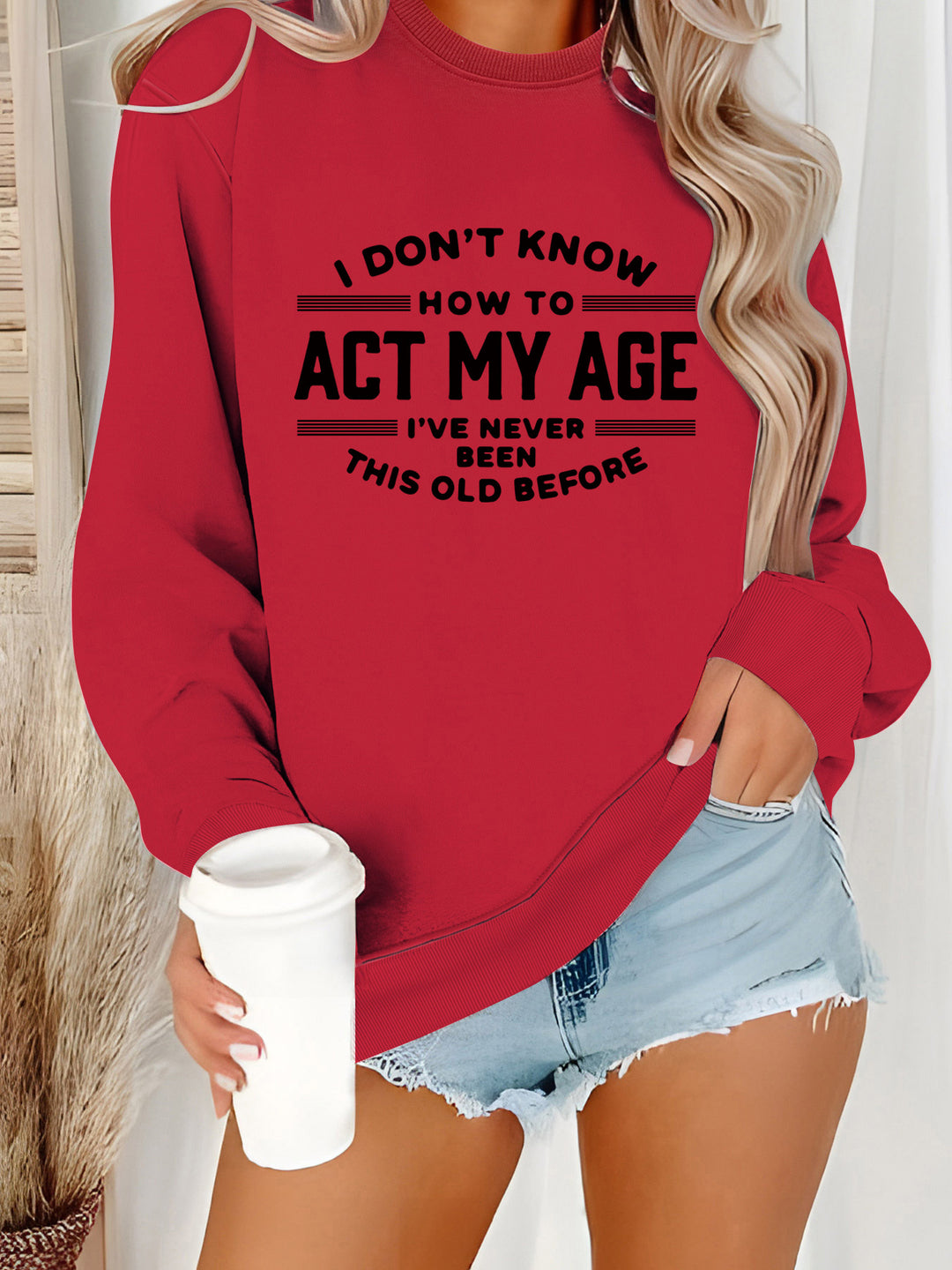 Damen Sweatshirt mit humorvollem Aufdruck und lässigem Schnitt Drune
