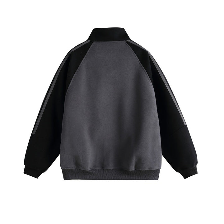 Unisex Oversize College-Trackjacke mit Stehkragen und Raglanärmeln Drune