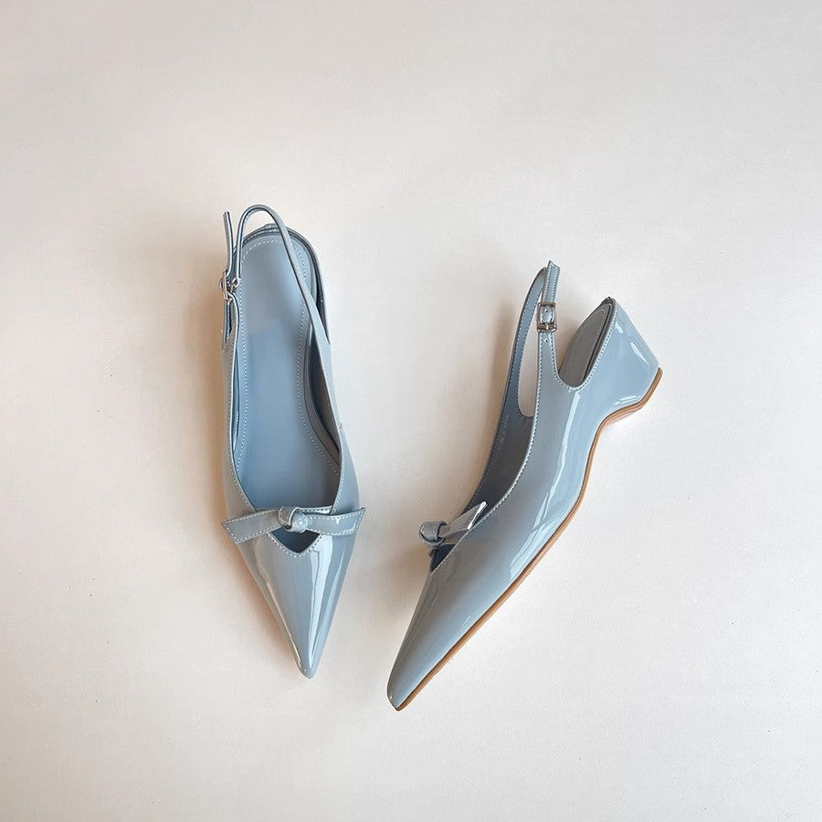 Damen Slingback Ballerinas mit spitzer Zehenpartie und dekorativem Bogen Drune