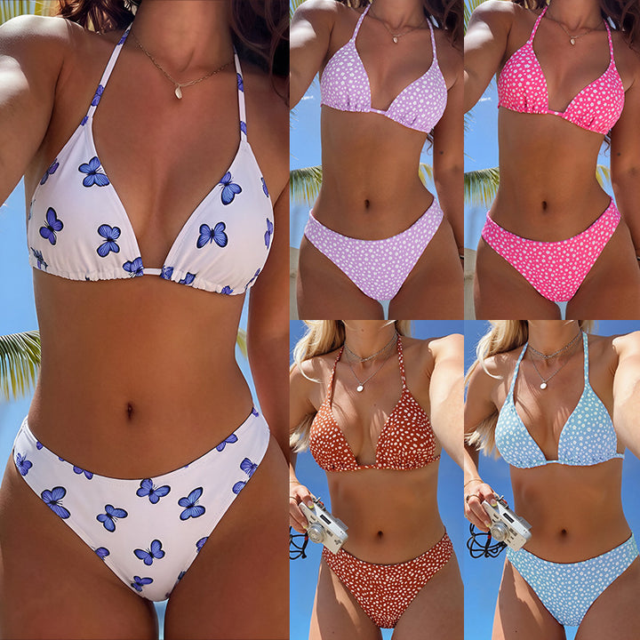 Damen Triangel-Bikini mit floralem Muster Drune