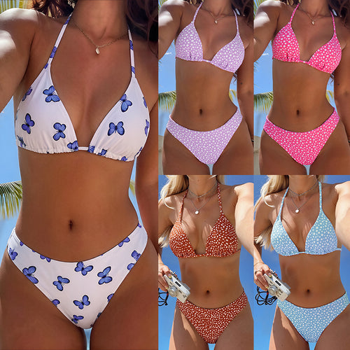 Damen Triangel-Bikini mit floralem Muster Drune