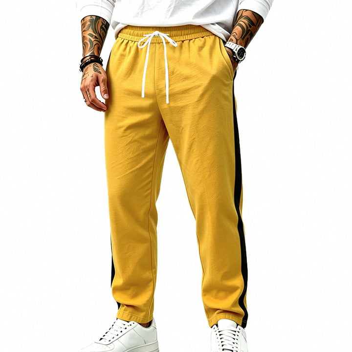 Herren Athletische Trackpants mit geradem Bein, seitlichem Kontrastband und elastischem Tunnelzug Drune