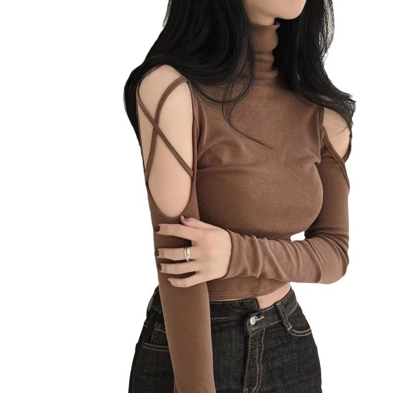 Damen Langarmshirt mit eleganten Cut-Outs und modernen Rippdetails Drune