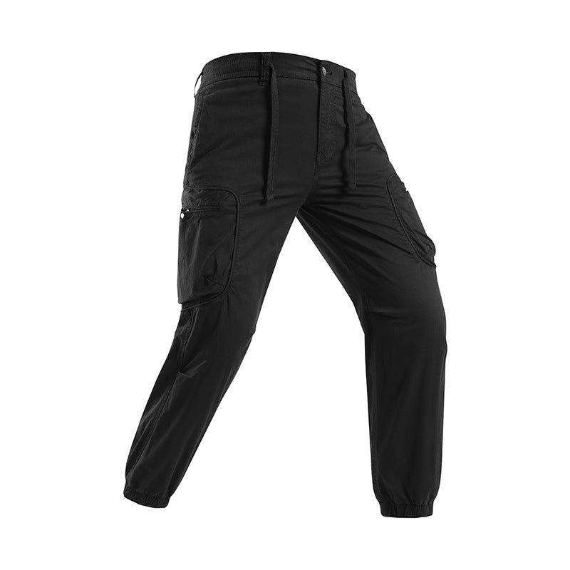Herren Leichte Trekking‑Cargohose im Joggercut mit elastischem Knöchelabschluss und multifunktionalen Seitenklapptaschen Drune