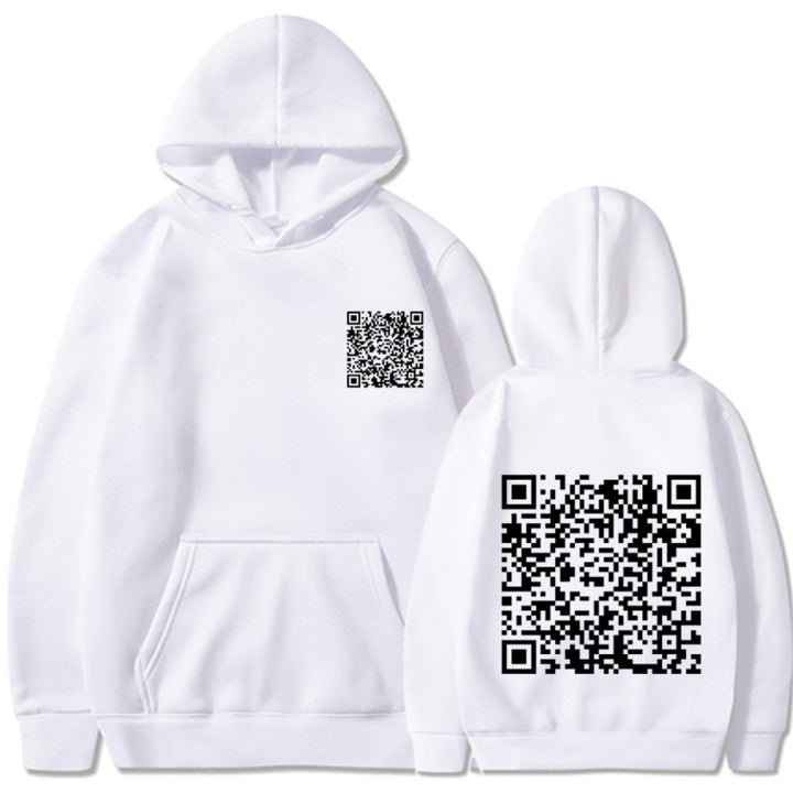 Damen Sportlicher Kapuzenpullover mit QR-Code Drune