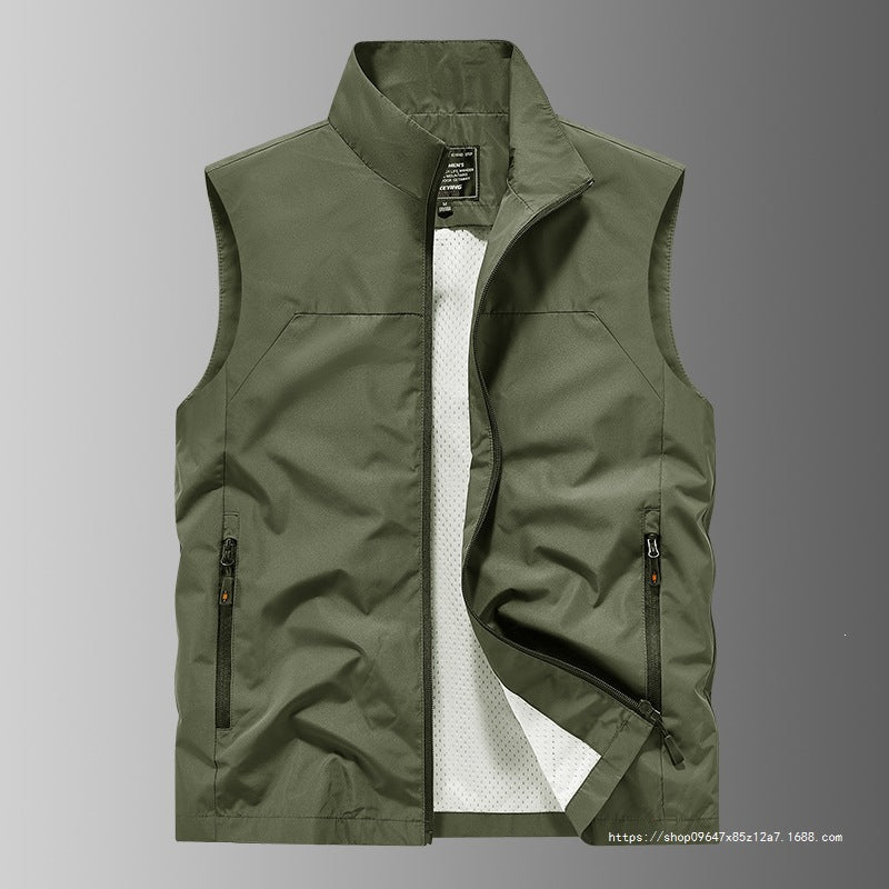 Herren Atmungsaktive Utility‑Weste mit Mesh‑Futter, wind- & wasserabweisender Außenlage & Reißverschlusstaschen Drune