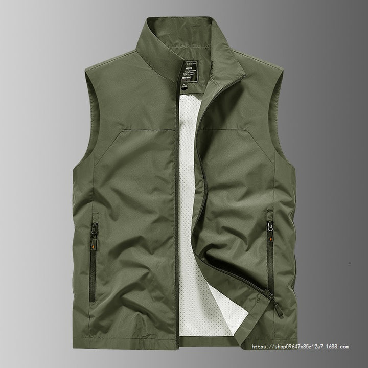 Herren Atmungsaktive Utility‑Weste mit Mesh‑Futter, wind- & wasserabweisender Außenlage & Reißverschlusstaschen Drune