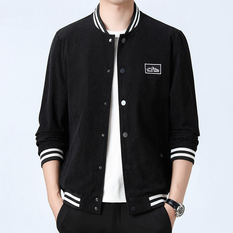 Herren Modische Cordjacke mit Streifen Drune