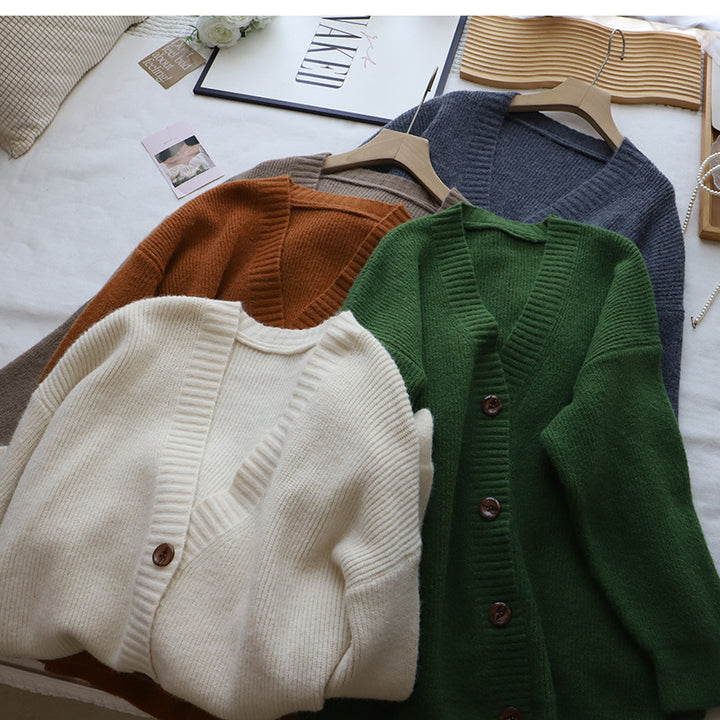 Drune | Cardigan - Damen Herbst Oversized Knopf-Cardigan mit Rippstrick