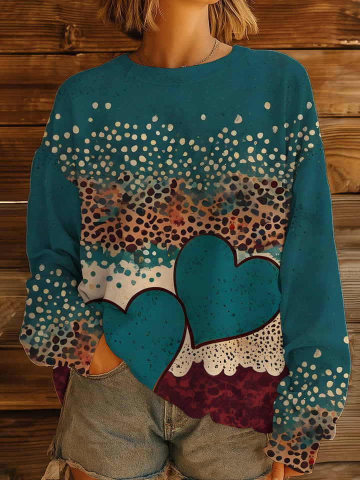 Damen GDrunelümter Oversize-Sweatshirt-Pullover mit Rundhals und Ballonärmeln Drune