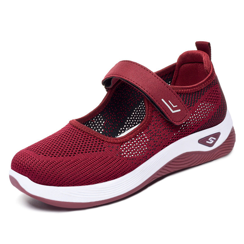 Damen Sportliche Sneakers mit Klettverschluss und atmungsaktiver Netzstruktur Drune