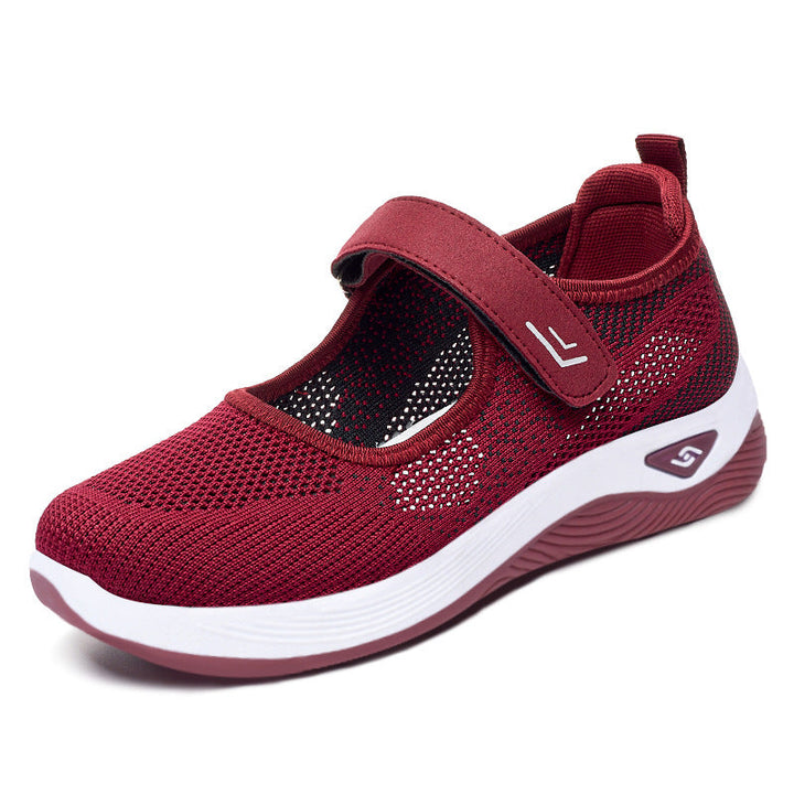 Damen Sportliche Sneakers mit Klettverschluss und atmungsaktiver Netzstruktur Drune