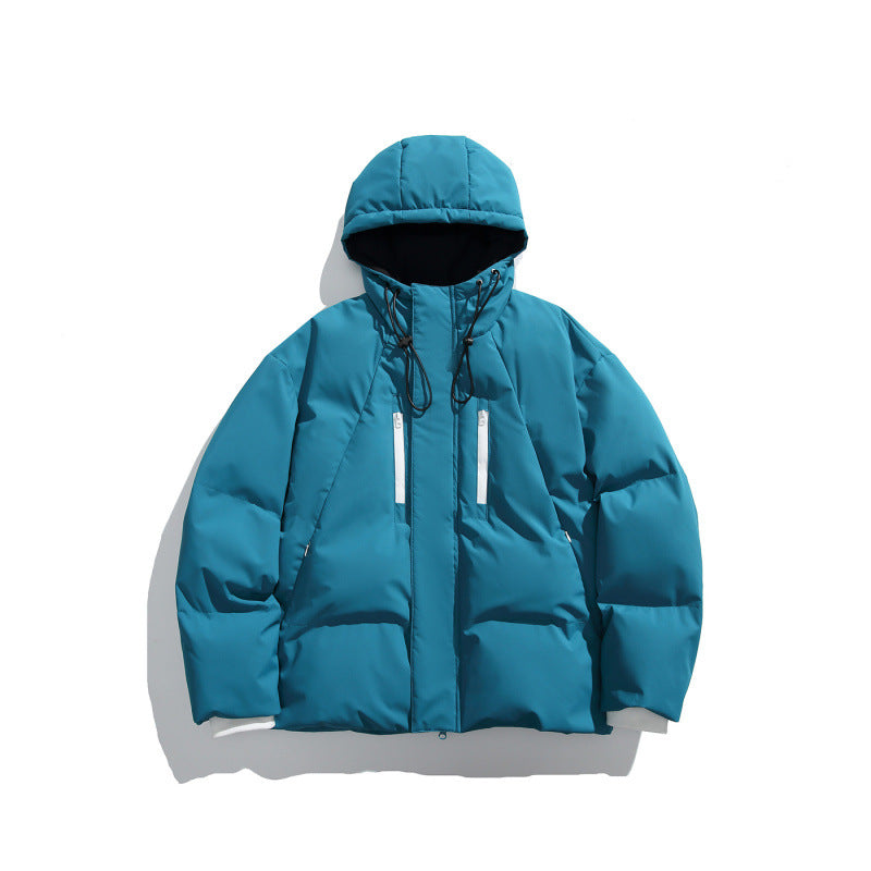 Unisex Kastige wattierte Kapuzenjacke mit Thermoisolierung, wasserabweisenden Reißverschlüssen und Tunnelzug Drune
