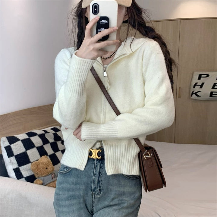 Damen Strickjacke mit hochwertigem Stoff und modischem Reißverschluss Drune