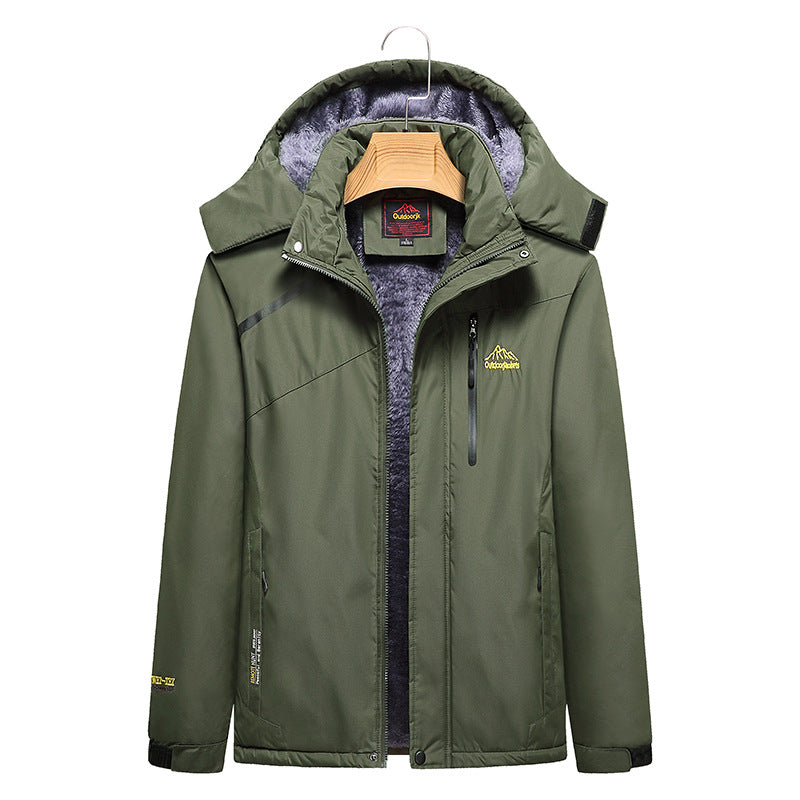 Damen Wattierte Winterjacke mit Fleece‑Innenfutter, abnehmbarer Kapuze und wasserdichter Softshell-Außenlage Drune