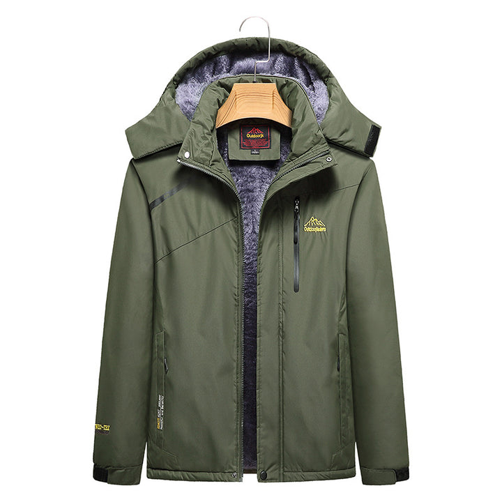 Damen Wattierte Winterjacke mit Fleece‑Innenfutter, abnehmbarer Kapuze und wasserdichter Softshell-Außenlage Drune