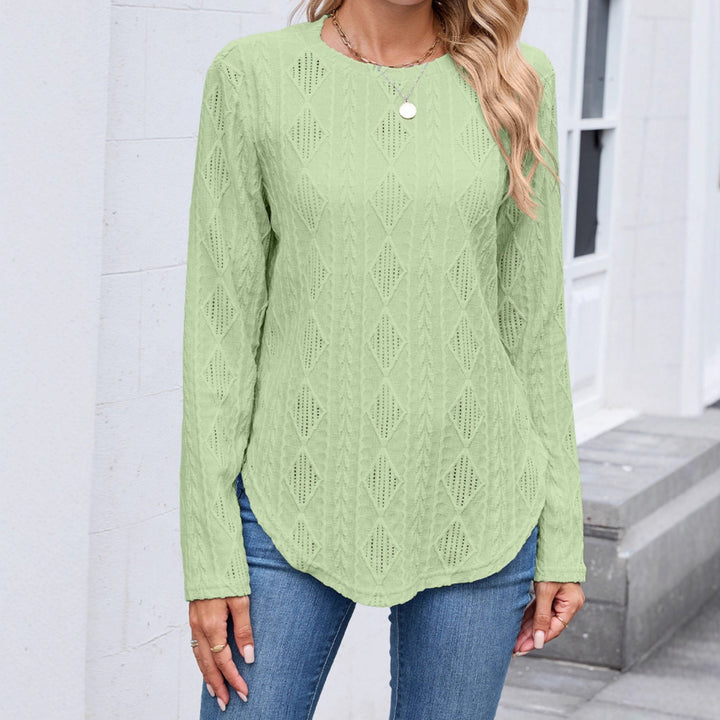 Damen Feinstrukturierter Strickpullover mit Ajour‑Diamantmuster und gerundetem Saum Drune