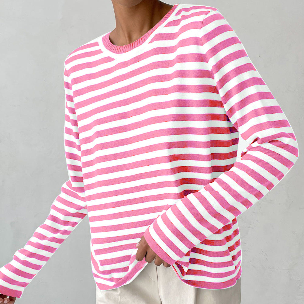 Damen Langarmshirt mit geringelten Muster Drune