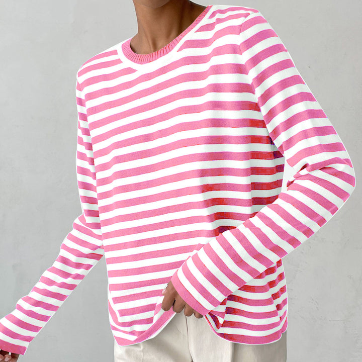 Damen Langarmshirt mit geringelten Muster Drune