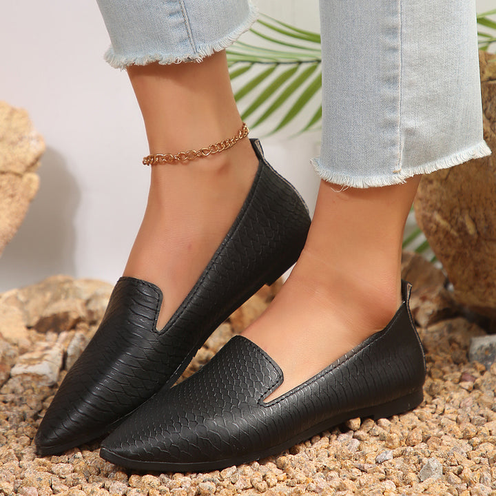 Damen  flexible Keil-Slipper mit Schlangenprägung, gepolstertem Komfortfußbett und rutschfester Gummisohle Drune