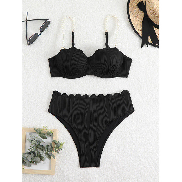 Damen Hochwertiger Push-Up Bikini mit Skulptur-Rippdesign Drune