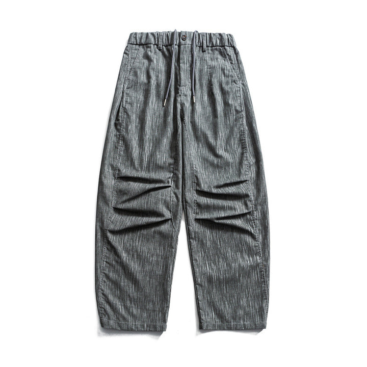 Herren weite Cordhose im Workwear‑Look mit elastischem Bund, Kordelzug und Kniefalten Drune