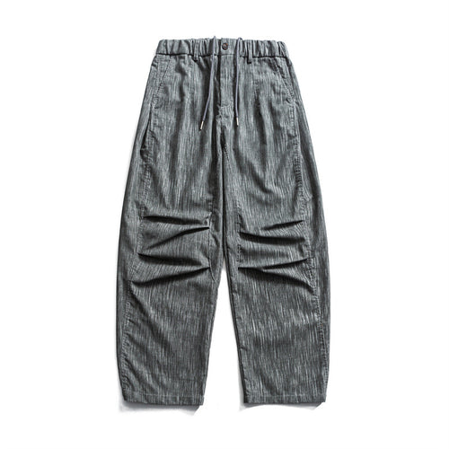 Herren weite Cordhose im Workwear‑Look mit elastischem Bund, Kordelzug und Kniefalten Drune