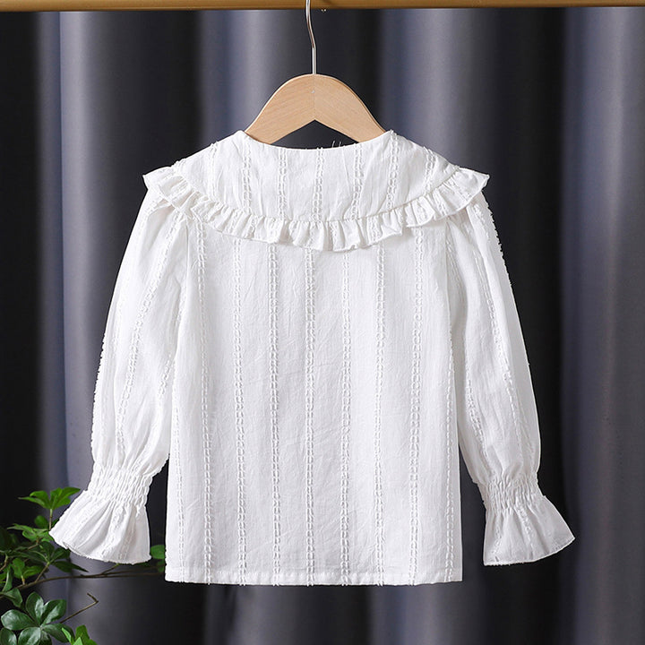 Mädchen Bluse mit Rüschendetails und Broderie Anglaise Drune