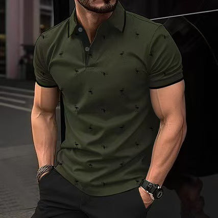 Herren Polohemd mit einzigartigem Flamingo-Muster Drune