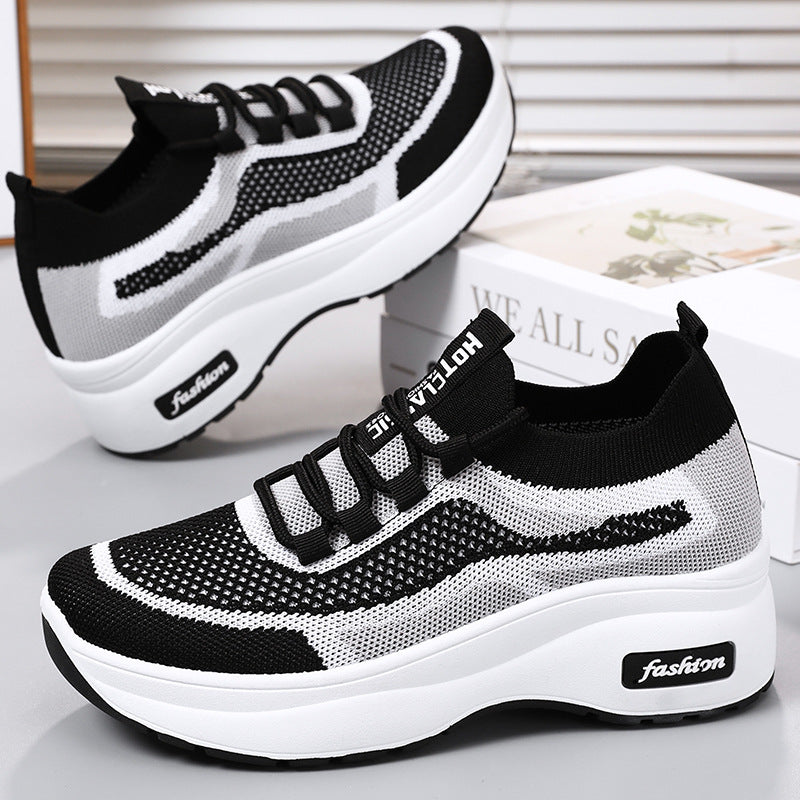 Damen Sportliche Sneakers mit atmungsaktiver Strick-Oberfläche und flexibler Sohle Drune