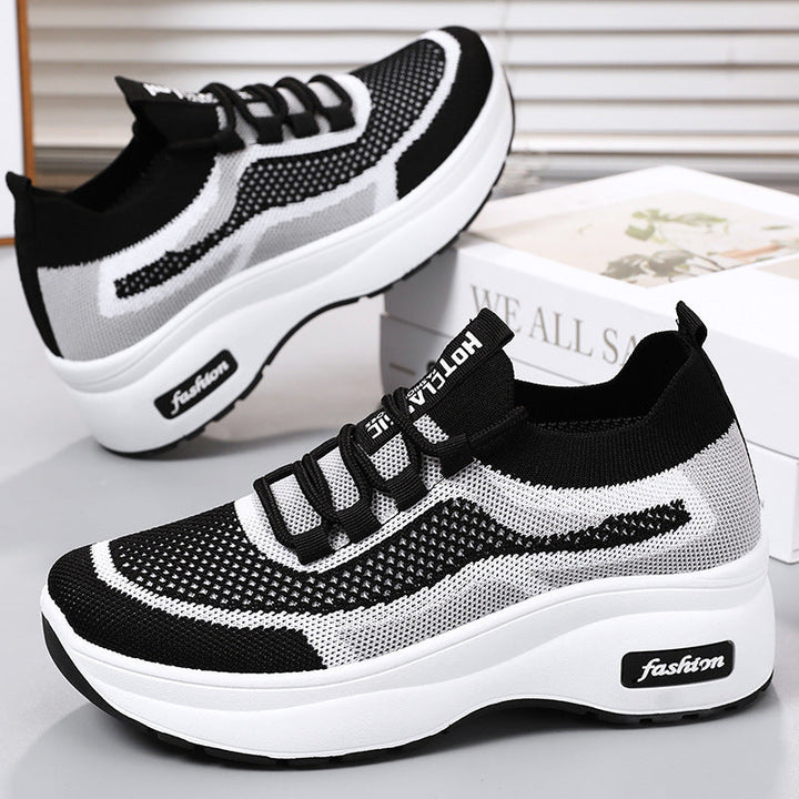 Damen Sportliche Sneakers mit atmungsaktiver Strick-Oberfläche und flexibler Sohle Drune