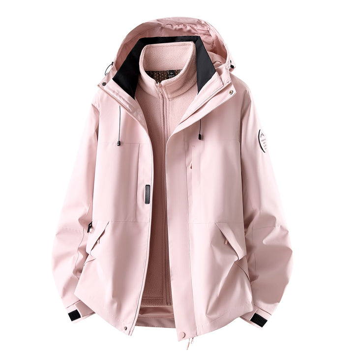 Damen Dreiteilige wasserdichte Outdoorjacke mit abnehmbarem Fleece-Innenlayer Drune