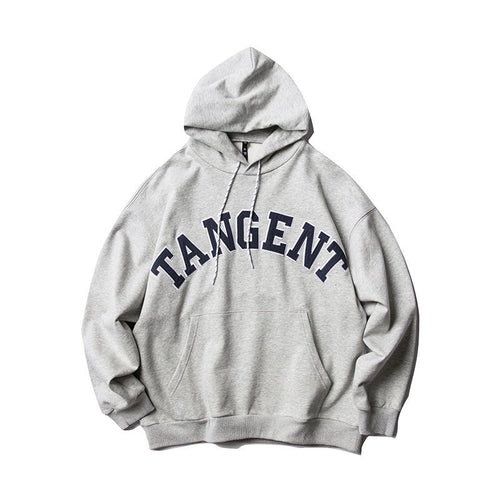 Unisex Oversize-Kapuzenpullover im Collegiate‑Look mit Kängurutasche und Kontrastkordel Drune