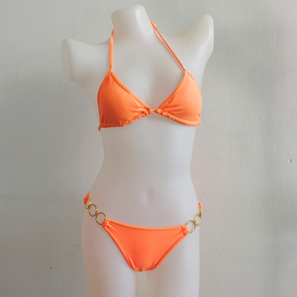 Damen Triangel-Bikini mit goldenen Akzenten Drune