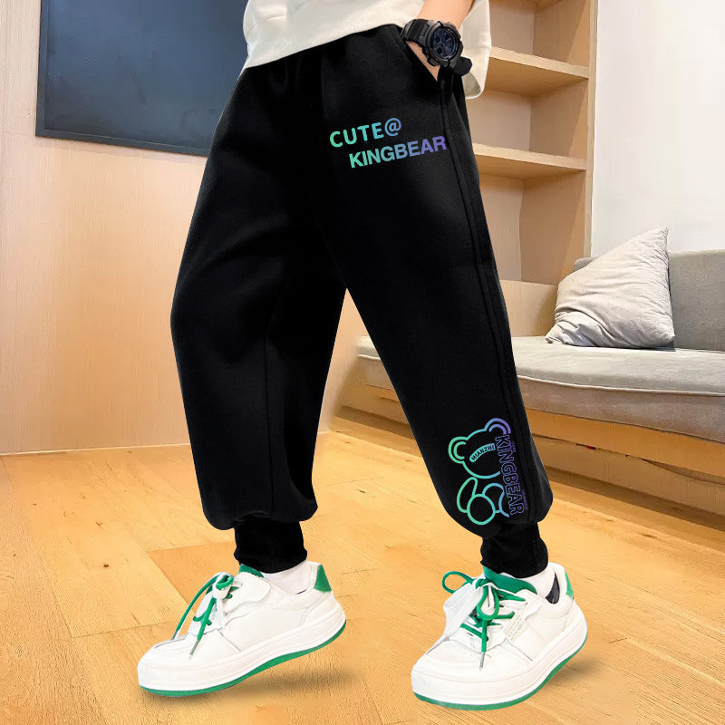 Herren lässige Jogginghose mit buntem Druck Drune