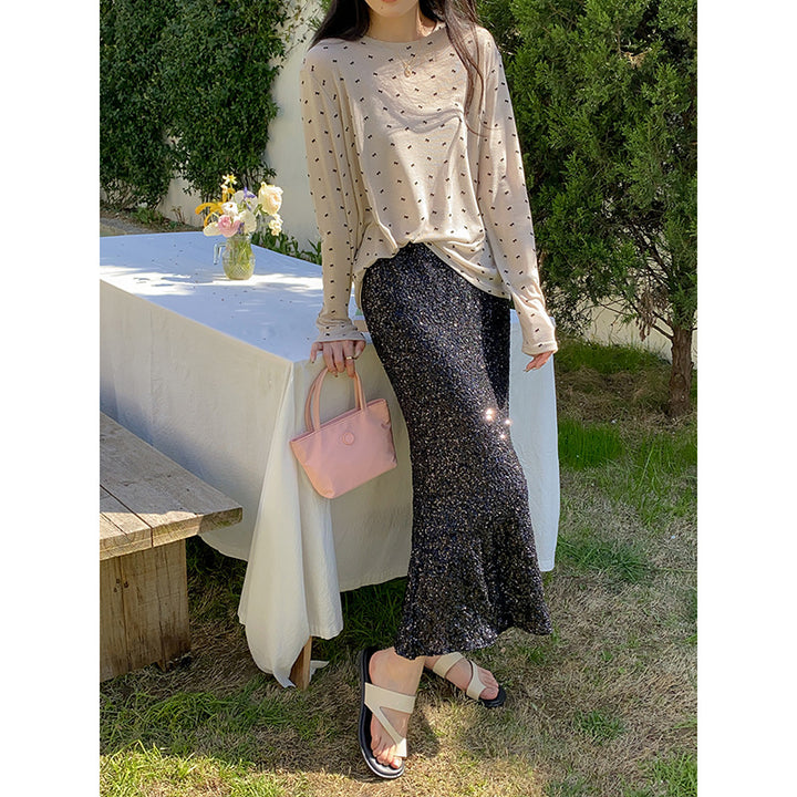 Damen elegantes Maxi-Kleid mit funkelnden Akzenten Drune
